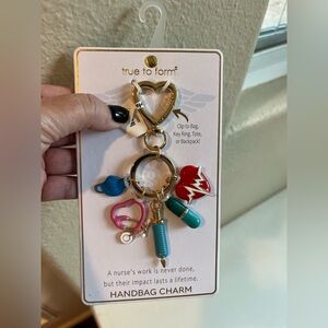 True to Form Heart and Medical Nurse Charm Keychain